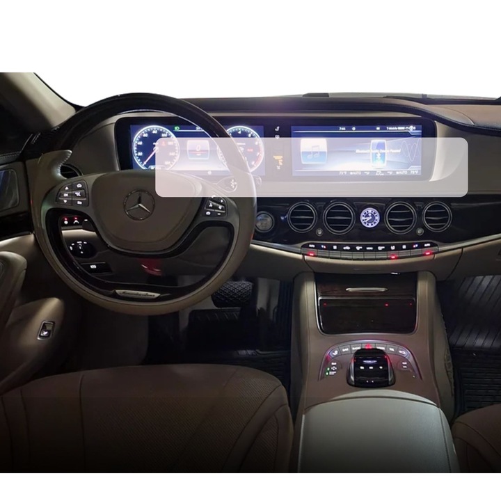 Folie Protectie Navigatie Mercedes Benz S-class (W222) 2013-2017, Duragon, protectie Display Navigatie, silicon Mat, Anti-zgarieturi, Anti-amprenta, Anti-reflex, Regenerabila, Flexibila, Anti-Shock, kit instalare