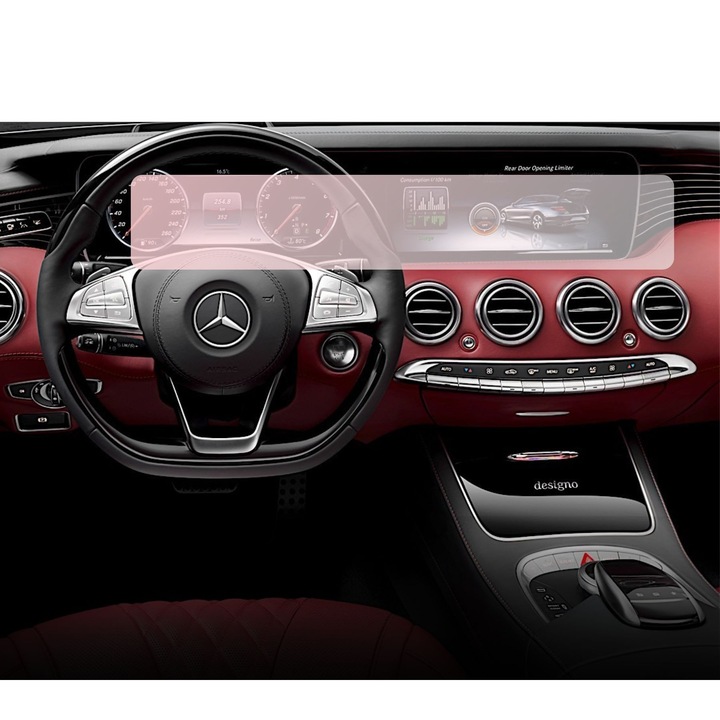 Folie Protectie Navigatie Mercedes Benz S-Class Cabriolet (A217) 2016-2017, Duragon, protectie Display Navigatie, silicon Mat, Anti-zgarieturi, Anti-amprenta, Anti-reflex, Regenerabila, Flexibila, Anti-Shock, kit instalare