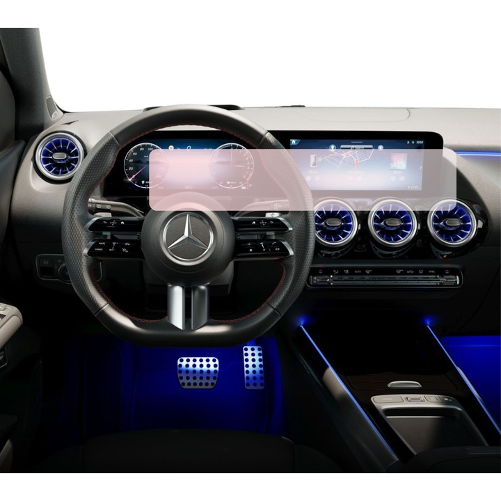 Folie Protectie Navigatie Mercedes Benz B-Class 2022+, Duragon, protectie Display Navigatie si Ceasuri de bord, silicon Mat, Anti-zgarieturi, Anti-amprenta, Anti-reflex, Regenerabila, Flexibila, Anti-Shock, kit instalare