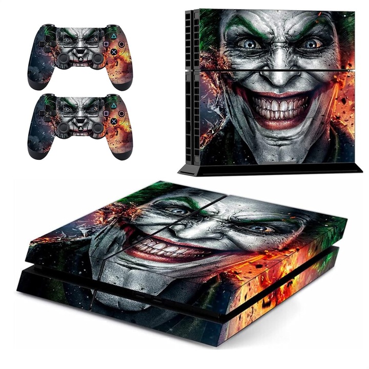 Set skinuri PS4, 3D Joker, vinil, multicolor, Autocolante de vinil ps4, Sticker pentru piele ps4