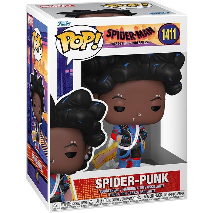 Фигурка - Pop! Spider-Man Across the Spider-Verse: Spider-Punk, многоцветен, 9,5 cm