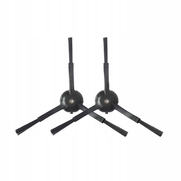 Set 2 Perii Laterale Pentru Roborock S50/S6/S8/S8 Ultra/Mop 2 Pro, Inlocuiri De Inalta Calitate, Schimbare Recomandata La Fiecare 1-2 Luni, Negru