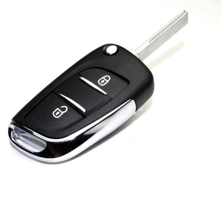 Carcasa Cheie Auto Briceag pentru Peugeot 307, cu 2 Butoane si Lamela HU83, Culoare Negru