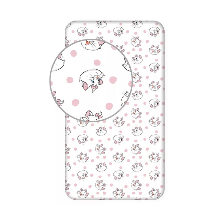 Disney Marie cica gumis lepedő 90x200 cm (Gentle)