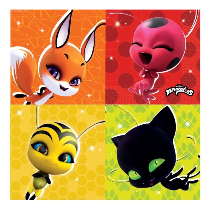 Салфетки Калинка и Черен котарак 16 броя 33х33см