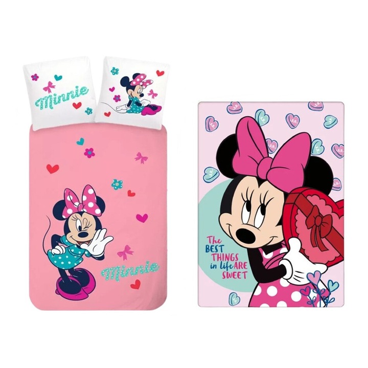 Set cuvertura de pat/Patura copii, Home Party Service Kft, Minnie (Whisper)