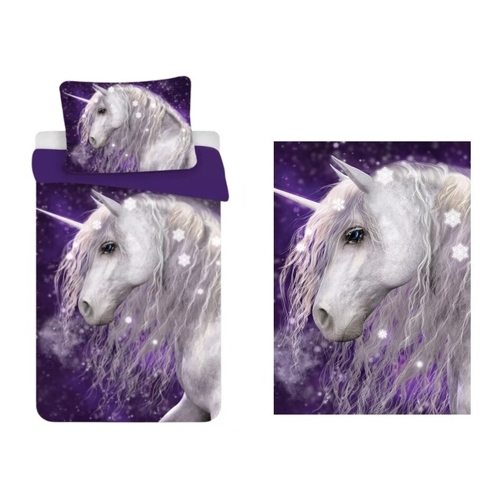 Set lenjerie pat, Home Party Service Kft, Unicorn (violet)