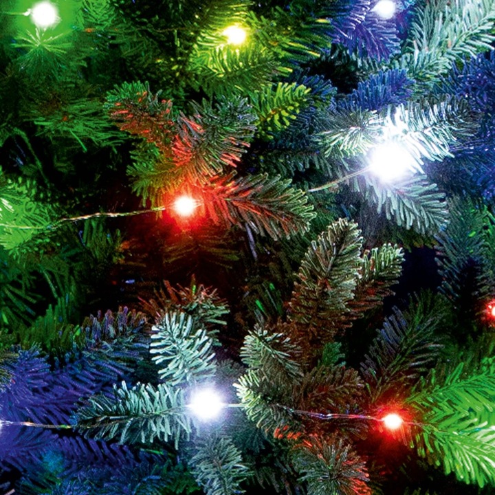Светлинна инсталация 20 x micro Led, Многоцветна, Вътрешна, Дължина 1.9 m, Батерия 2 x AA
