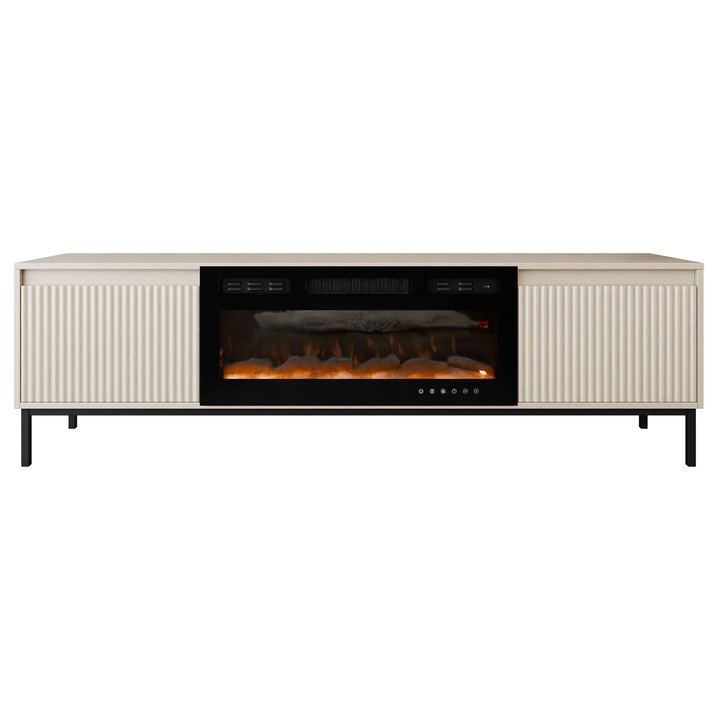 Comoda TV cu semineu Samker 2K EF, MIRJAN24, casmir, 40x174x52 cm