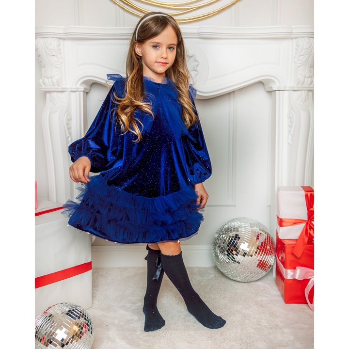 Rochita cu Luminite, Albastru Regal - ( ), Catifeadqfxzgdsazxg, Albastru