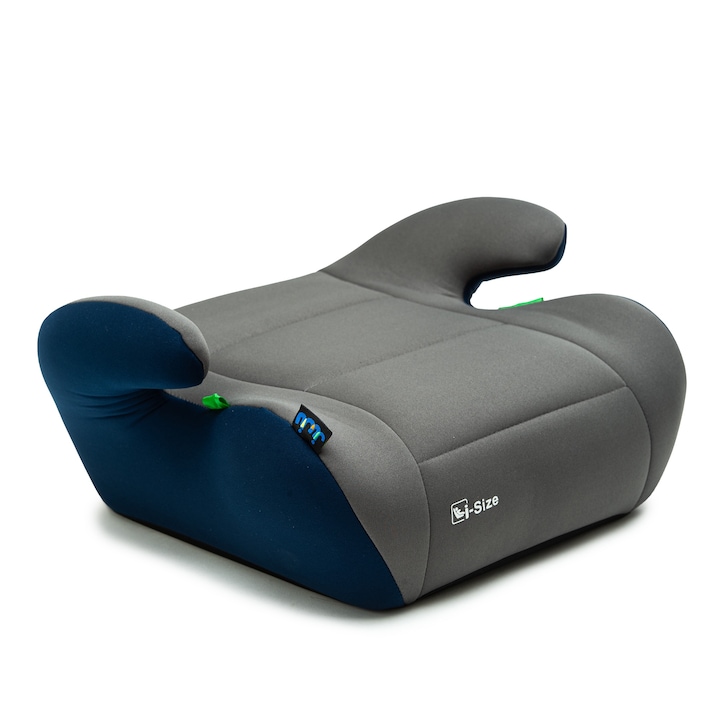 Детско столче за кола Juju Jazzy Booster i-Size, 125-150 см, сертификат R129, Сив/Тъмносин