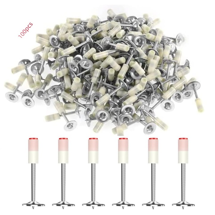 Set 100 cuie rotunde pentru pistol de nituri, GOSTOCK®, 7, 3 mm, Alb