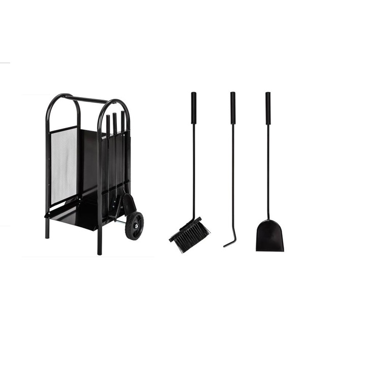 Set suport lemne pentru soba sau semineu 42, 5 x 38 x 80, 5 cm