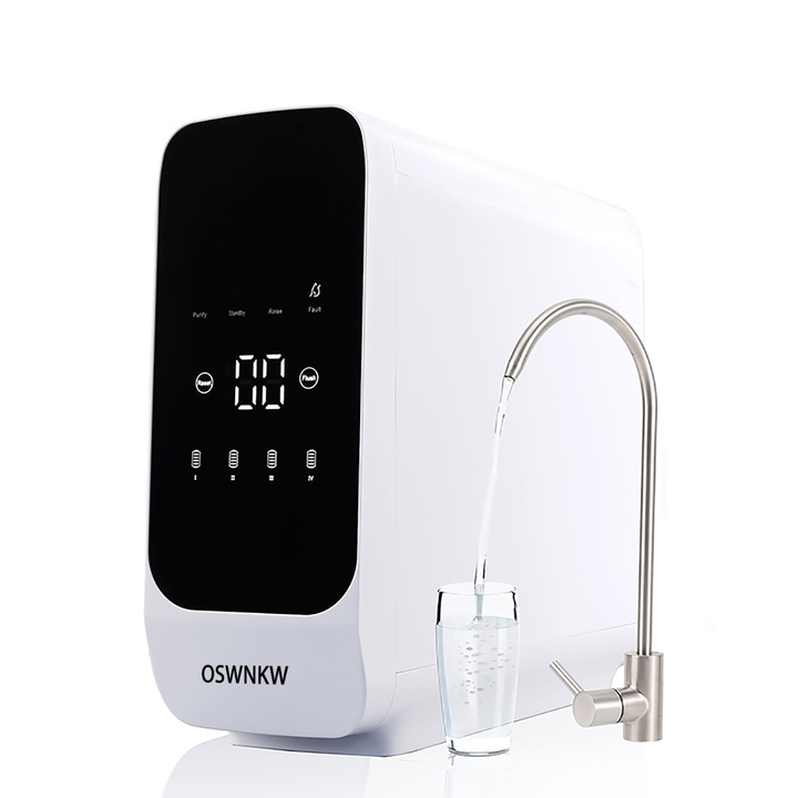 Sistem de filtrare a apei cu osmoza inversa OSWNKW -600GPD debit mare, fara rezervor de apa, TDS redus, compact, raport de drenaj 1:2