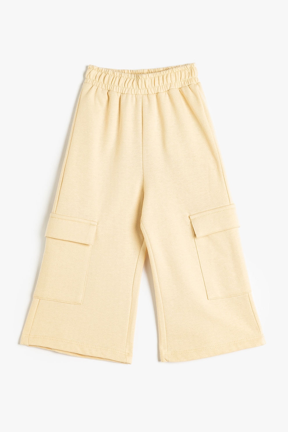 KOTON, Pantaloni cargo de trening din bumbac, Galben pal, 98-104 CM