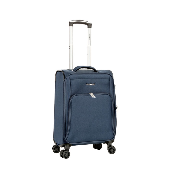 Troler cabina extensibil Snowball SW45103, poliester, 4 roti duble, cifru TSA, 55 cm, bleumarin
