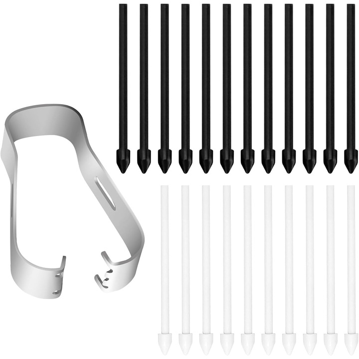 Set 24 varfuri stylus, Alb/Negru, pentru Samsung Galaxy Tab S7/S7+