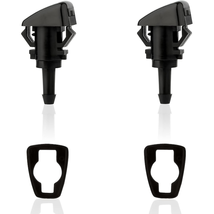 Комплект 2 дюзи за стъкломиене, пластмасови, универсални, черни, 2 гарнитури