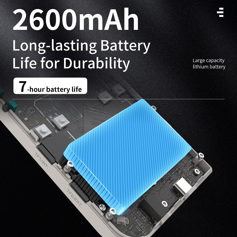 Consola retro ANBERNIC RG35XX 64GB cu jocuri, quad core Cortex-A53 1.5GHz, 1GB LPDDR4, IPS LCD 3.5" 640x480 4:3, acumulator 2600 mAh, mov transparent, portabila