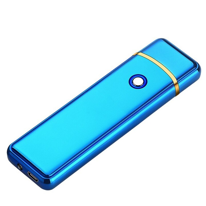 Bricheta Electronica cu Incarcare USB, Reincarcabila, Antivant, Buton cu Lumina, 8 Cm, Multicolor, Dalimag