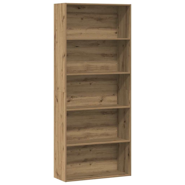 VidaXL kézműves tölgy színű szerelt fa könyvszekrény 80 x 30 x 189 cm 14.3 kg