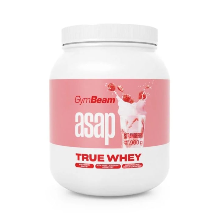 Proteine GymBeam ASAP True Whey, 900 g, capsuni