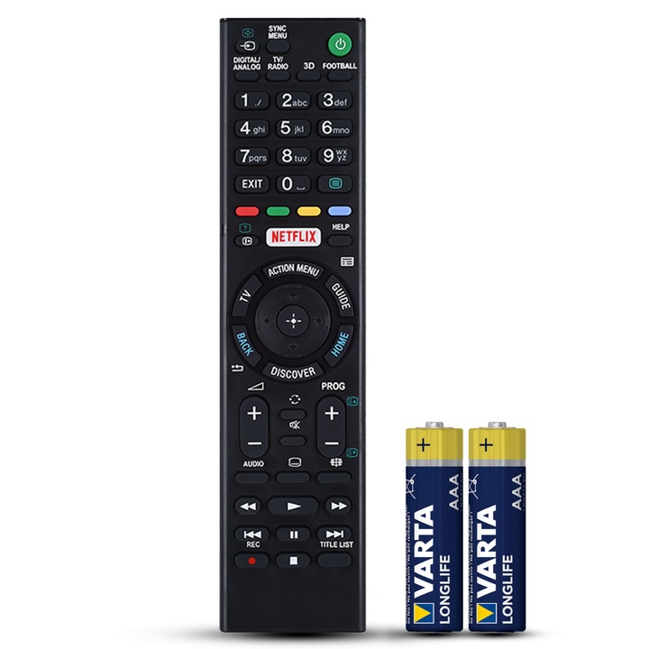 Telecomanda compatibila Sony, RM-L1275, TEMIX®, neagra, baterii incluse