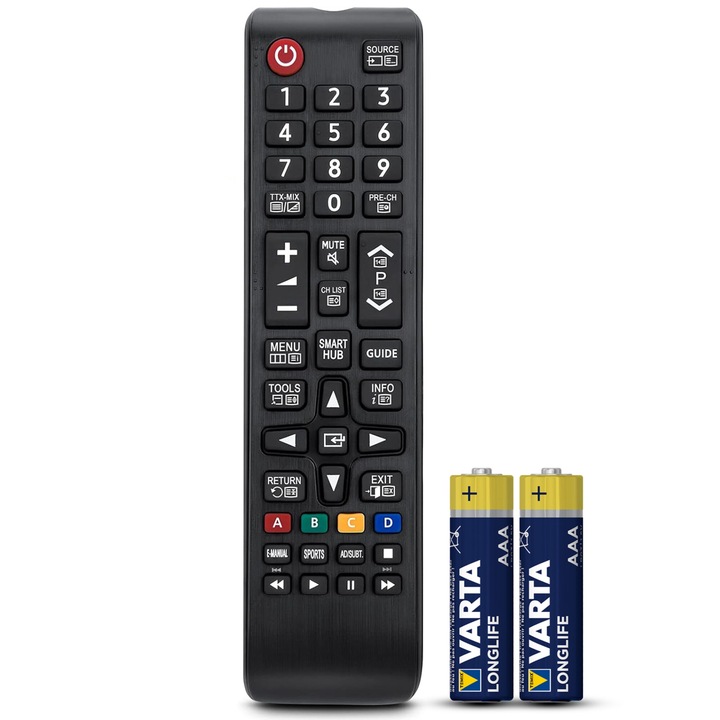 Telecomanda compatibila Samsung, acopera toata gama de televizoarele Samsung LCD/LED Smart, TEMIX®, baterii incluse