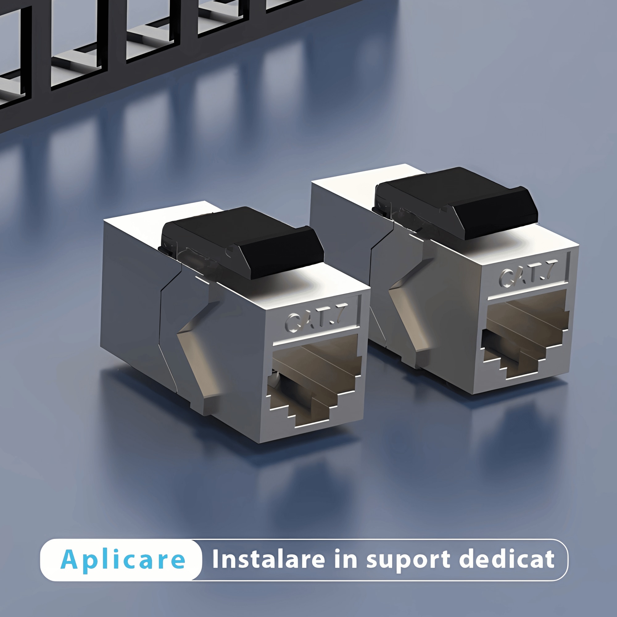 Adaptor Prelungire Cablu Retea Bervolo® STP CAT 7, 10Gbps, RJ45 Mama ...