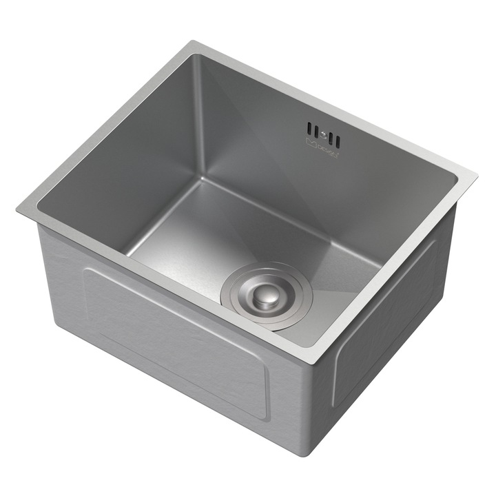Chiuveta de bucatarie din otel inoxidabil ML-Design, 34x40 cm, argintiu, cu set de scurgere inclus, incorporat