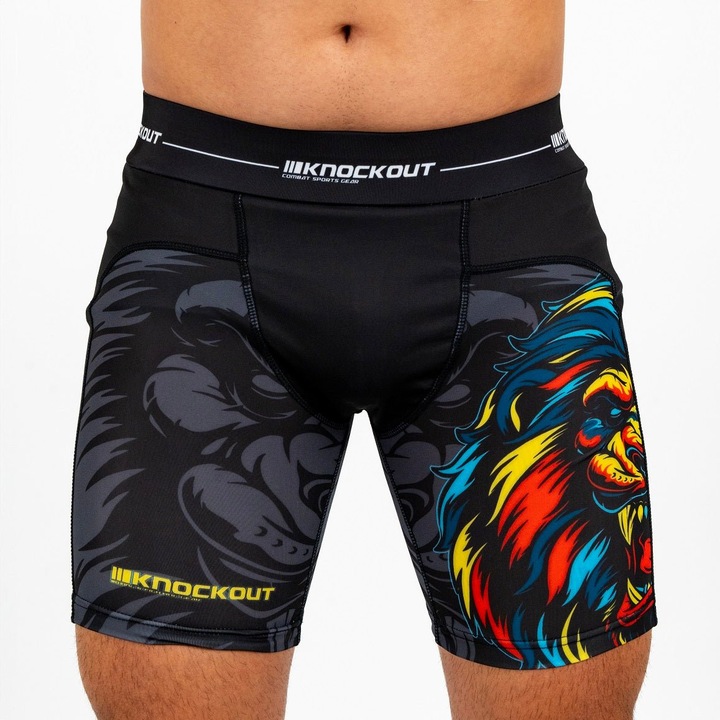 Nadrág Compression Knockout LION, Fekete/Többszínű