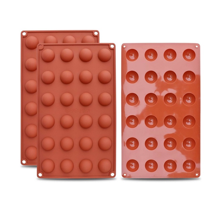 Forma silicon pentru bomboane si praline din ciocolata, semisfere, 28 x 17 cm, TopBazar
