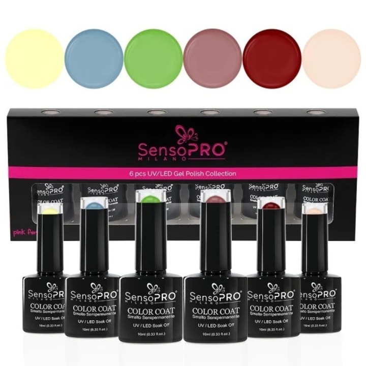 Set 6 Oje Semipermanente 10ml SensoPRO Milano, Easter Fun