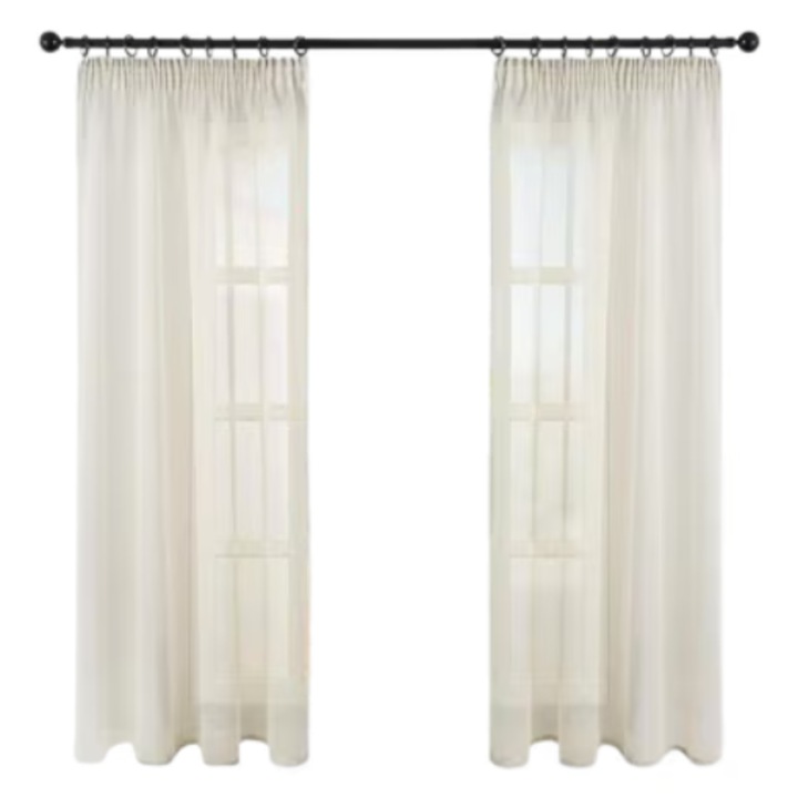 Комплект от 2 пердета Topfinel, полупрозрачни, 140 x 245, кремави