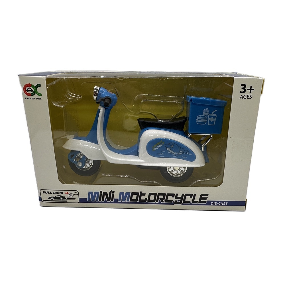 Scuter de jucarie Metalic, Mini Motorcycle, 12 cm, pull-back