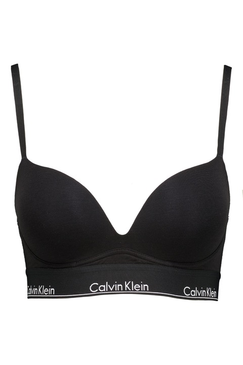 CALVIN KLEIN, Sutien de bumbac cu banda logo, Negru, 70C