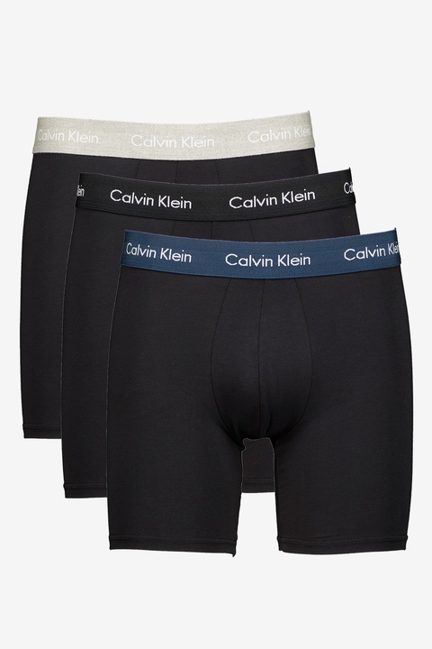 CALVIN KLEIN, Боксерки с лого - 3 чифта, Избеляло черно/Сиво-бежов/Тъмносин