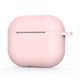 Husa pentru Apple AirPods 4 DaDen®, din Silicon Moale, cu Breloc Carabina, Incarcare Wireless, Roz
