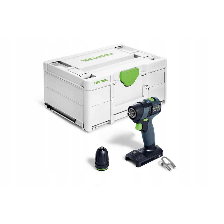 Aparat de gaurit si insurubat cu acumulator TXS 18-Basic, Festool, 18V, compact, usor, cu sistem de prindere rapida, Systainer SYS3 M 187
