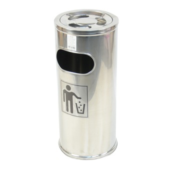 Cos gunoi cu scrumiera inox 26cm Cos gunoi cu scrumiera inox 26cm