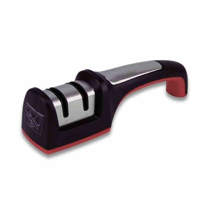 Ascutitor de cutite, Tarrerias-Bonjean, 2 trepte, ergonomic, negru\rosu