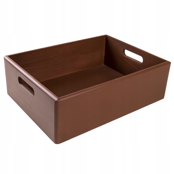 Nagy barna fadoboz, Creative Deco, 40 x 30 x 13 cm, Fogantyús tárolódobozok, Ideális dokumentumokhoz és decoupage eszközökhöz
