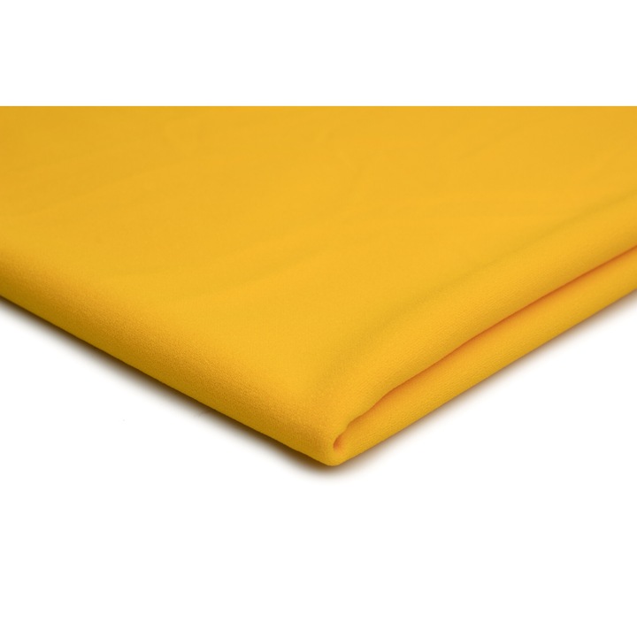 Kötött búvárkrepp, sárga, 95% poliészter 5% elasztán, 50 cm x 150 cm