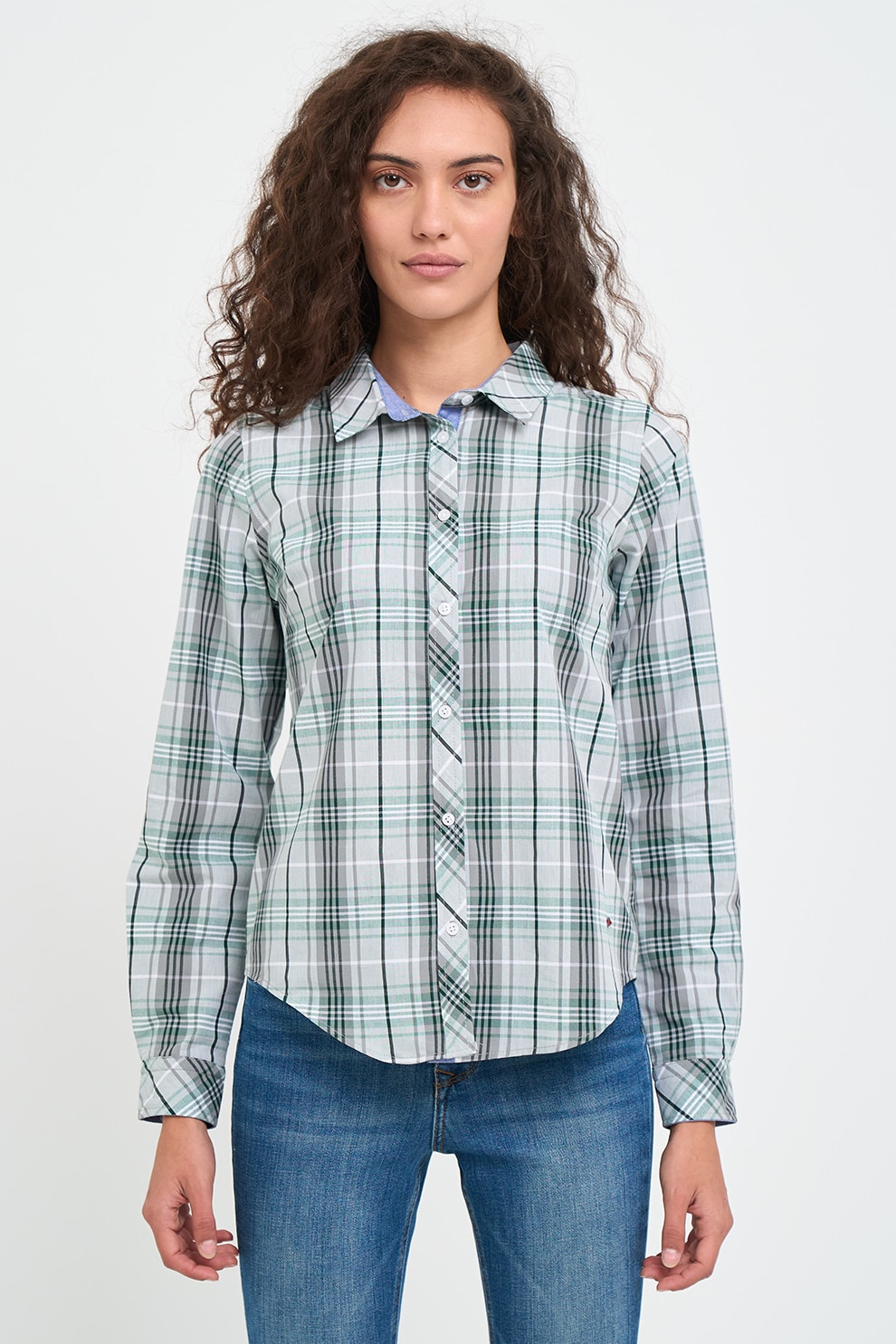 Lee Cooper, Camasa in carouri din bumbac, Verde inchis, Verde pal, S