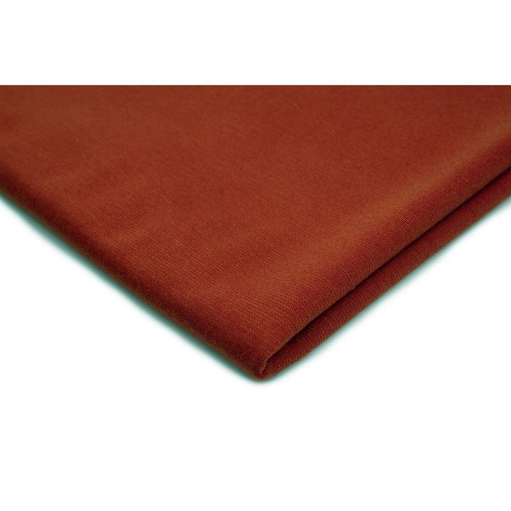 Tesatura tricotata Punto Rosu ruginiu, 95% Poliester 5% Elastan, 50cm x 150cm