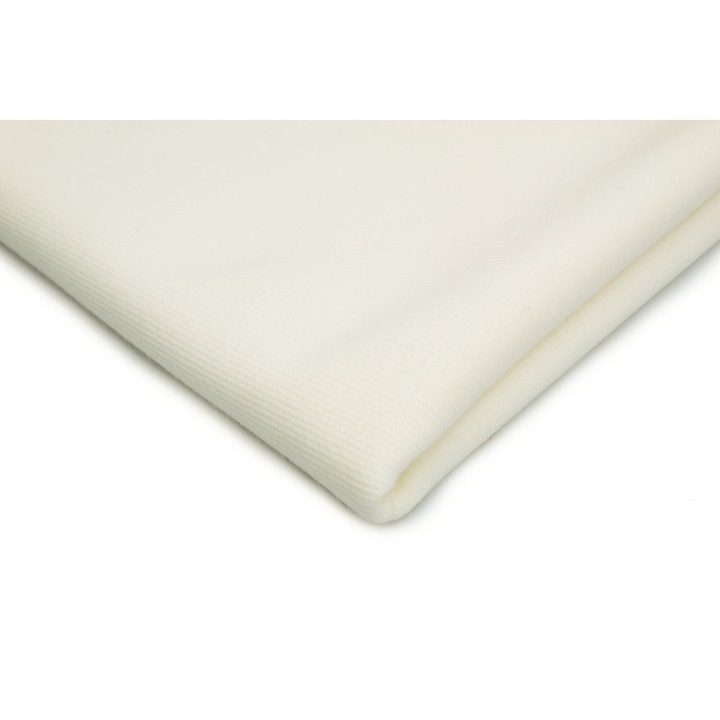 Kötött anyag Punto ekrü, 95% poliészter 5% elasztán, 50cm x 150cm