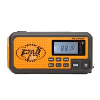 Radio portabil PNI DYN300 cu dinam, incarcare solara, lanterna, powerbank 4000 mAh, SOS, IPX3, orange, kit Blackout