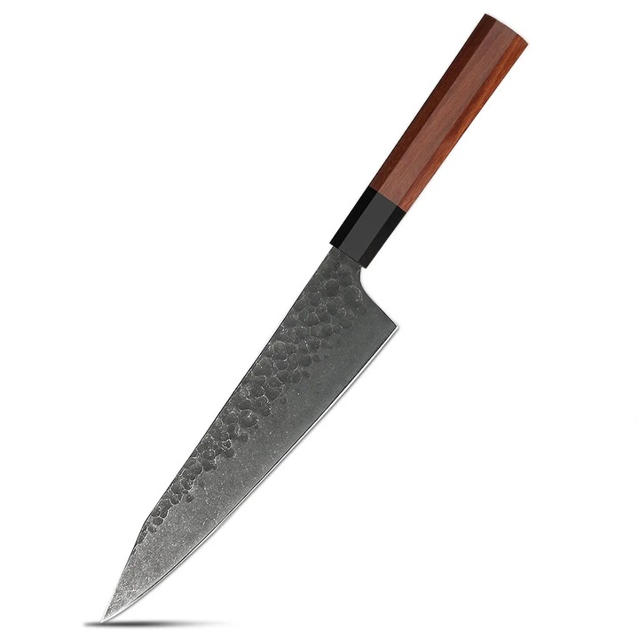 Cutit Profesional, Hikari Knife, Cutit Japonez, Cutit de Bucatarie, Cutit Universal, Cutit Premium Calitatativ, Cutit pentru Carne, Legume si Fructe, Durabil, Taiere Precisa, Lama Ascutita, Maner din Lemn Premium, Kiritsuke Lama din Otel Carbon 19cm