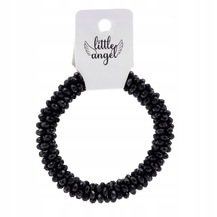 Set Bratara si Elastic, Little Angel, J788, Acrilic, Negru