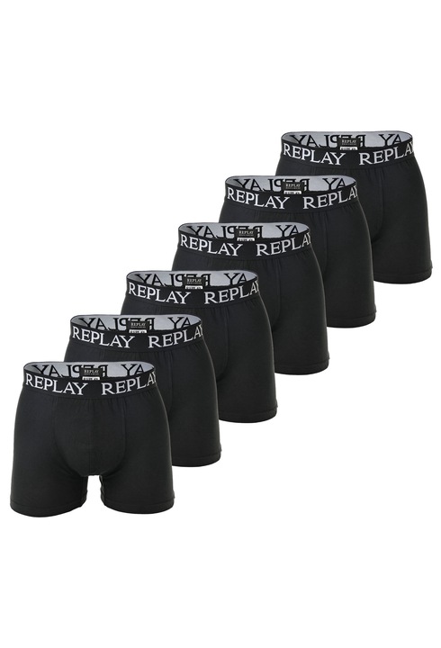 Replay, Set de boxeri cu lgo - 6 perechi, Negru